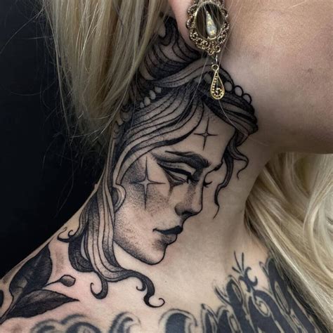 24 Stunning Neck Tattoos For Women